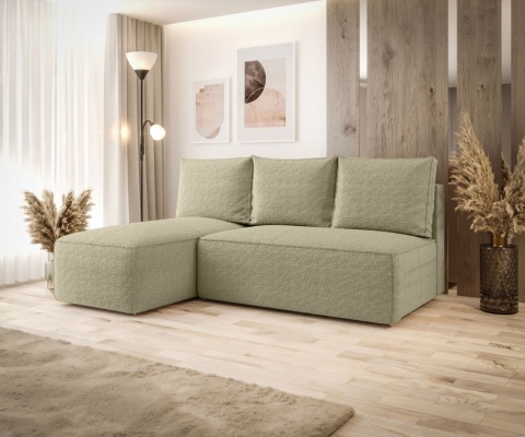 Sofa kompaktowa z funkcją spania Savio Mini L, ze schowkiem na pościel
