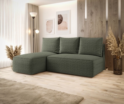 Sofa kompaktowa z funkcją spania Savio Mini L, ze schowkiem na pościel