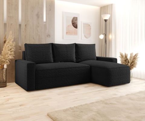 Sofa funkcjonalna z funkcją spania Savio prawy, ze schowkiem na pościel