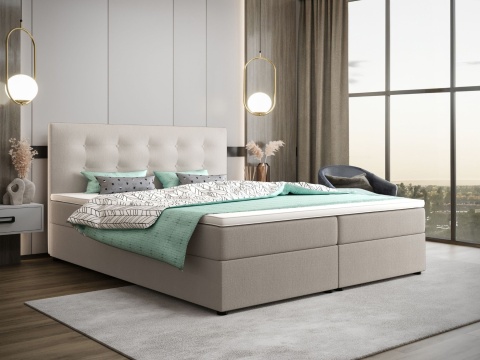 Łóżko podwójne do sypialni Fado 22 ze schowkiem na pościel, pikowane i stylowe