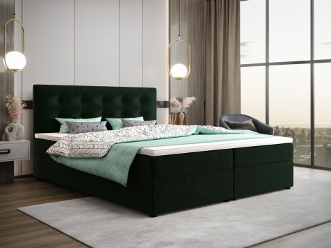 Łóżko podwójne do sypialni Fado 22 ze schowkiem na pościel, pikowane i stylowe