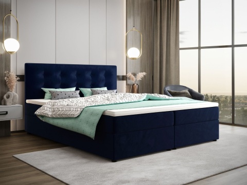 Łóżko podwójne do sypialni Fado 22 ze schowkiem na pościel, pikowane i stylowe