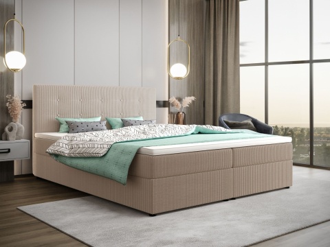 Łóżko podwójne do sypialni Fado 22 ze schowkiem na pościel, pikowane i stylowe