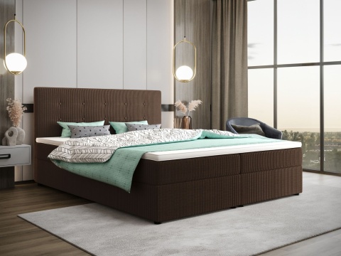 Łóżko podwójne do sypialni Fado 22 ze schowkiem na pościel, pikowane i stylowe