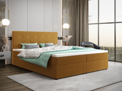 Łóżko podwójne do sypialni Fado 22 ze schowkiem na pościel, pikowane i stylowe