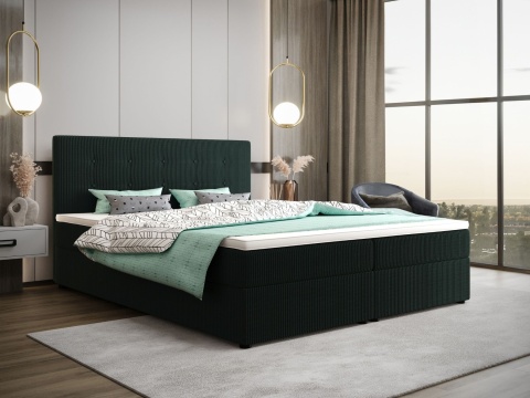 Łóżko podwójne do sypialni Fado 22 ze schowkiem na pościel, pikowane i stylowe