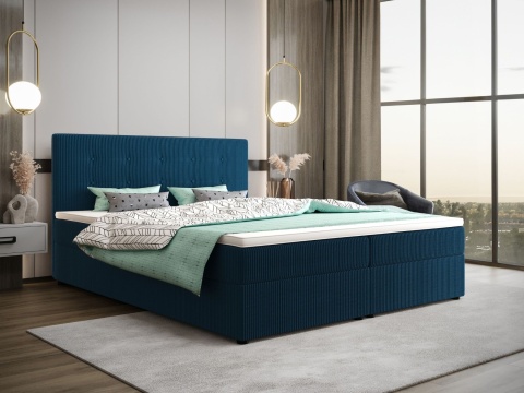 Łóżko podwójne do sypialni Fado 22 ze schowkiem na pościel, pikowane i stylowe