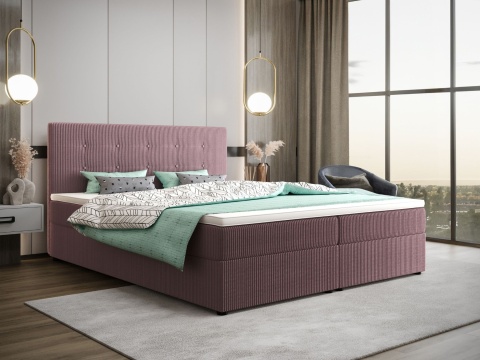 Łóżko podwójne do sypialni Fado 22 ze schowkiem na pościel, pikowane i stylowe