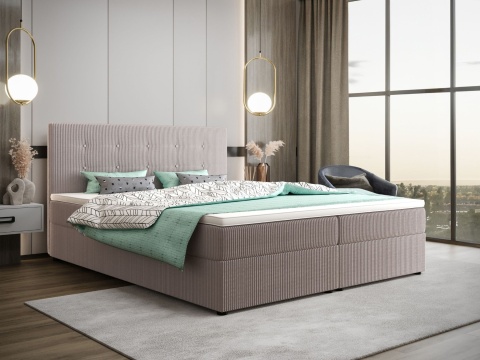 Łóżko podwójne do sypialni Fado 22 ze schowkiem na pościel, pikowane i stylowe