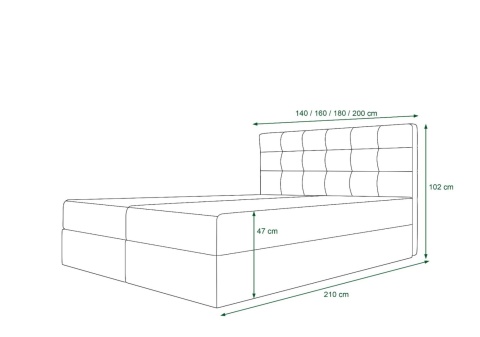 Łóżko podwójne do sypialni Fado 22 ze schowkiem na pościel, pikowane i stylowe