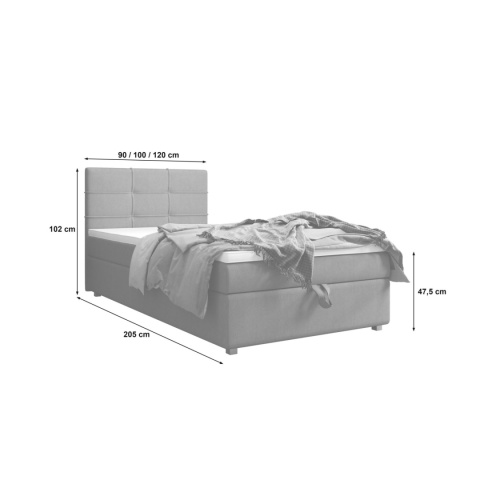 Łóżko podwójne do sypialni Fado 22 ze schowkiem na pościel, pikowane i stylowe