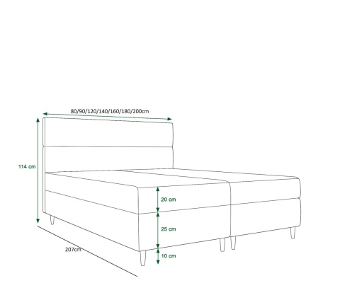 Łóżko FLO - Wymiary