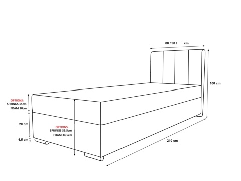 Łóżko podwójne z pojemnikiem na pościel Zilano 2, do sypialni, tapicerowane