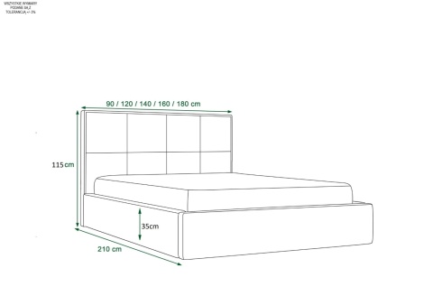 Łóżko pojedyncze do sypialni Apollo,tapicerowane z pojemnikiem na pościel