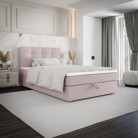 Łóżko pojedyncze do sypialni Fado 11 ze schowkiem na pościel, minimalistyczne i wygodne