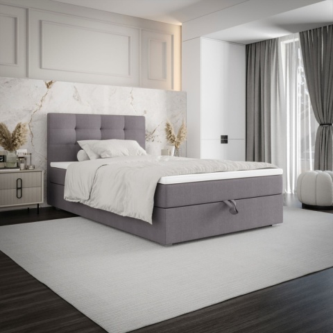 Łóżko pojedyncze do sypialni Fado 11 ze schowkiem na pościel, minimalistyczne i wygodne