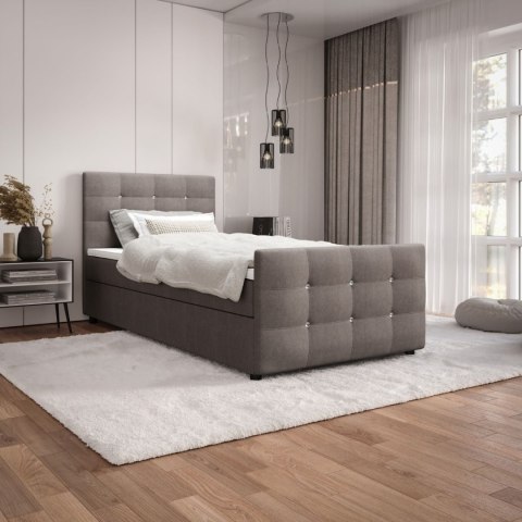 Łóżko pojedyncze do sypialni Kleo z pojemnikiem na pościel, stylowe i funkcjonalne