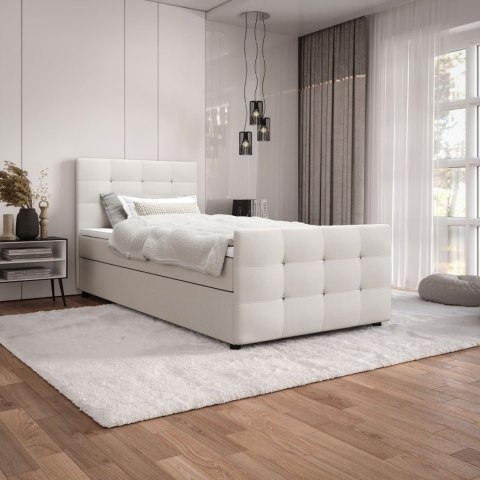 Łóżko pojedyncze do sypialni Kleo z pojemnikiem na pościel, stylowe i funkcjonalne