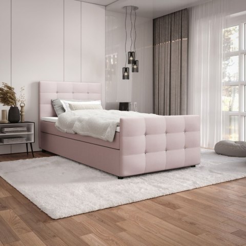 Łóżko pojedyncze do sypialni Kleo z pojemnikiem na pościel, stylowe i funkcjonalne