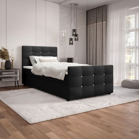 Łóżko pojedyncze do sypialni Kleo z pojemnikiem na pościel, stylowe i funkcjonalne