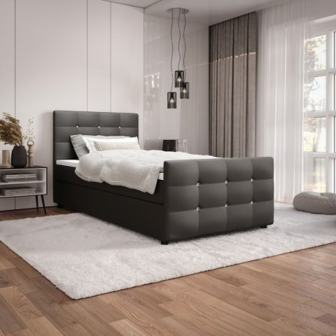 Łóżko pojedyncze do sypialni Kleo z pojemnikiem na pościel, stylowe i funkcjonalne