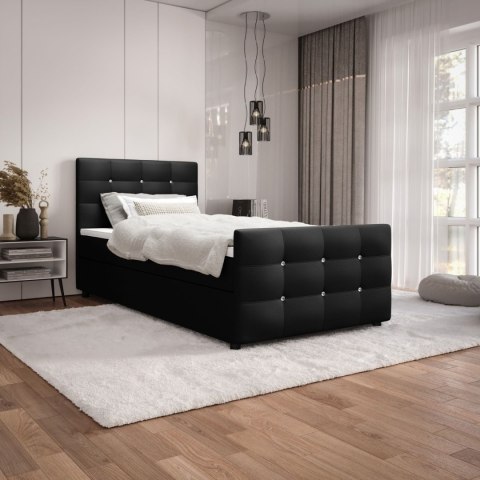 Łóżko pojedyncze do sypialni Kleo z pojemnikiem na pościel, stylowe i funkcjonalne