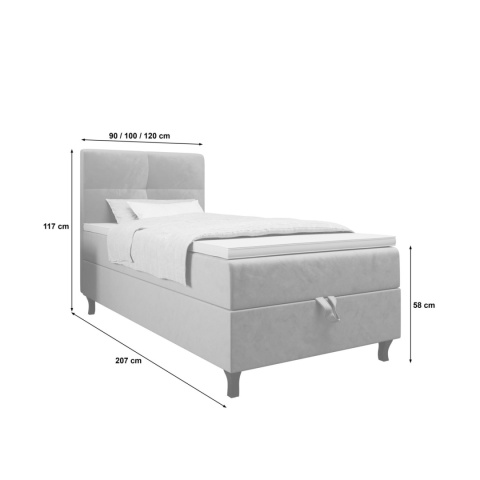 Łóżko pojedyncze do sypialni Limba z miejscem na pościel