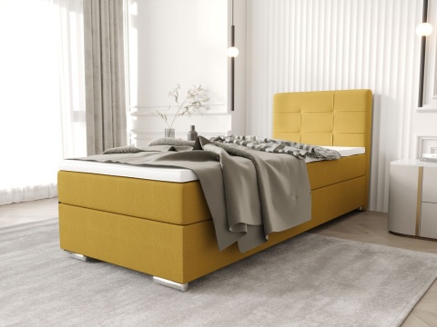 Łóżko pojedyncze do sypialni Zilano 1 z pojemnikiem na pościel, tapicerowane