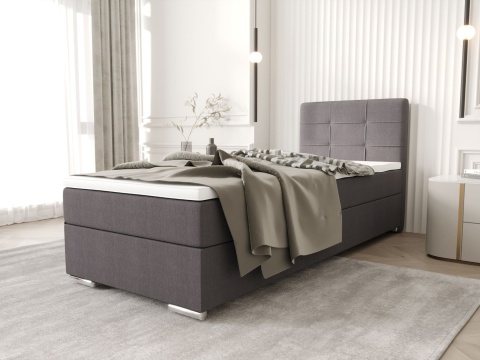 Łóżko pojedyncze do sypialni Zilano 1 z pojemnikiem na pościel, tapicerowane