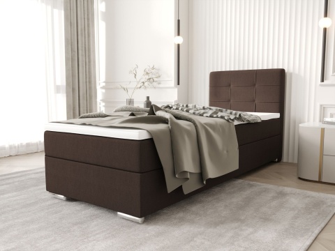 Łóżko pojedyncze do sypialni Zilano 1 z pojemnikiem na pościel, tapicerowane