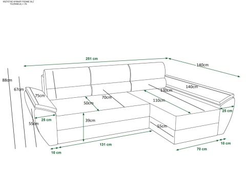 Narożnik REBI L3 - Wymiary