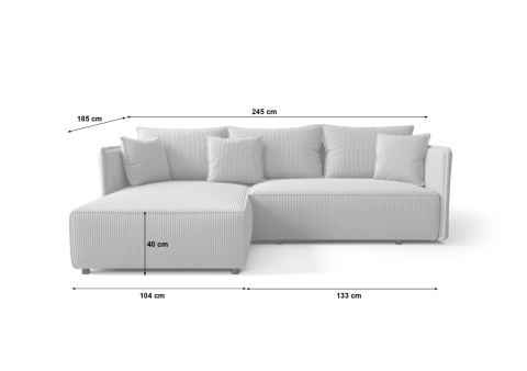 Narożnik MILANO  - Wymiary