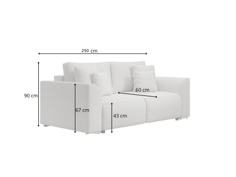 Nowoczesna sofa Gusto 3 z funkcją spania i pojemnikiem