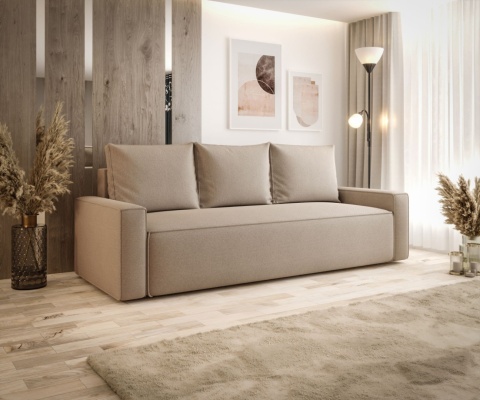 Sofa z pojemnikiem na pościel Savio, rozkładana , stylowa i funkcjonalna