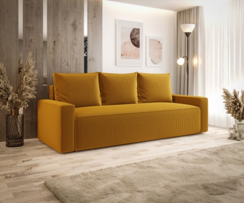 Sofa z pojemnikiem na pościel Savio, rozkładana , stylowa i funkcjonalna