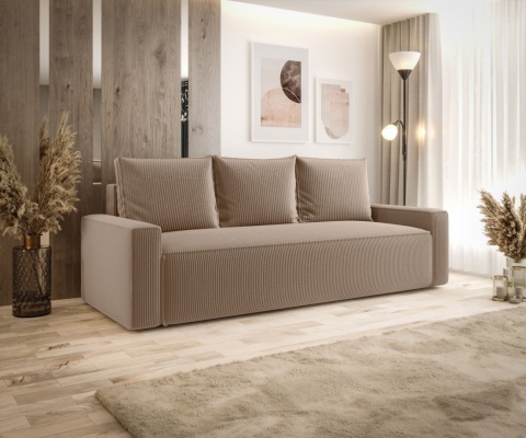 Sofa z pojemnikiem na pościel Savio, rozkładana , stylowa i funkcjonalna